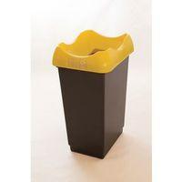50 litre recycling bin with grey body ywllow lid and graphic