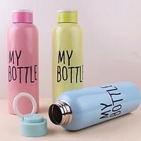 500ML Single-layer Stainless Steel Portable Bottle with Sling (Random Color)
