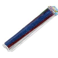 50 Super Long Assorted Tinsel Pipe Cleaners | Glitter Craft Pipecleaners