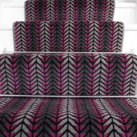 50cm width modern purple chevron stair carpet