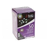 50 Cold White LED Outdoor Timer Lights - 8 Functions