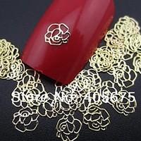 50pcs rose shape slice metal nail art decoration