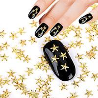 50pcs 3D Nails Accessories Ocean Style Alloy Gold Starfish 55mm Design Beauty Manicure Decoration