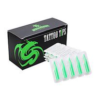 50 Pcs Mix Sizes Disposable Tattoo Tips Sterile Assorted Green Plastic Nozzles Tube Tattoo Supply Set RT FT