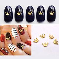 50pcs new gold metal charm crown design nail art studs diy 3d nail jew ...