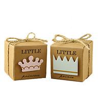 50pcs Little Princess/Prince Kraft Paper Candy Box For Guests Favor Box Birthday Kids Party Supplies Baby Shower Candy Box