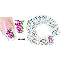 50sheets mixed flower 50styles water transfer sticker nail art beautif ...