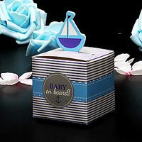 50pcs Sailboat candy box baby shower gift box paper box sailboat favor box party supplies