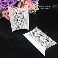 50pcs/lots Lace Flower Sliver Pillow Wedding Candy Box Wedding And Party Gift Box Paper Box Party Supplies