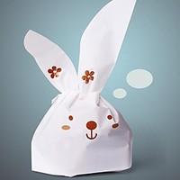 50pcs Cute White Rabbit Cookie Bakery Candy Biscuit Jewelry Gift Plastic Packaging Bag Baby Wedding Party Decorations