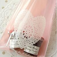 50 Piece/Set Favor Holder Plastic Favor Bags Pink Heart Lace