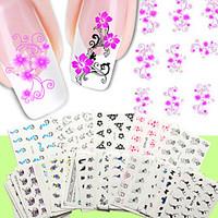 50PCS Nail Art Water Transfer Stickers 50 Different PCS/Set Flower Design Nail Sticker-Nude Packing