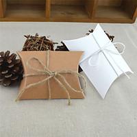 50pcslots cute kraft paper pillow favor gift box party favors gifts ca ...
