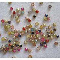 50PCS 4mm Colorful Pearl Metal Lipping Nail Art Decorations