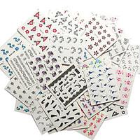50PCS Fashion Flower Bows Etc Water Transfer Sticker Nail Art Decals Nails Wraps Watermark Nail Tools(Random Color)