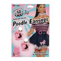 50\'s Pink Poodle Earrings