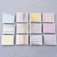 50 Sheets 3D Colorful Decal Stickers Nail Art Manicure Tips DIY Decoration