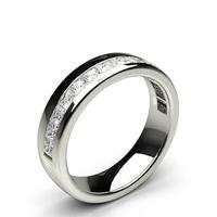 5.00mm Studded Standard Flat Profile Diamond Wedding Band