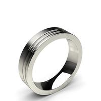 5.00mm 2 Groove lines Standard Fit Plain Wedding Band