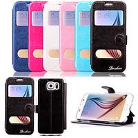 5.1 Inch Windows Pattern PU Wallet Leather Case for Samsung GALAXY S6 G9200