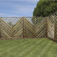 5\'11 x 5\'11 PT Chevron Weave with Trellis Garden Fencing | Waltons