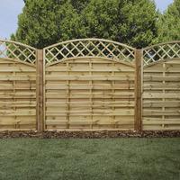 5\'11 x 5\'11 PT Convex Horizontal Weave with Trellis Fencing | Waltons