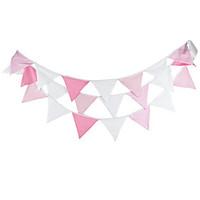 51m 24 flags pink and white banner pennant cotton bunting banner booth ...