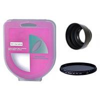 52mm Slim Variable ND Filter + Collapsible 3-in-1 Rubber Lens Hood Kit