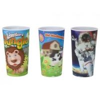 530ml lenticular kids design drinking cup 3 assorted designs