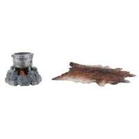 54565 bullyland figurine world fur rug fireplace with pot