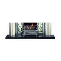 54" x 15" Ebony Black Tiled Hearth With Tongue 30" x 3"