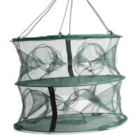 ?55 * 45cm Foldable Double Layer 12 Entrances Trap Fishing Lobster Fish Keep Cage Net Crayfish Net Mesh Cage
