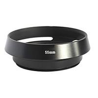 55mm black metal tilted vented lens hood thread screw for canon sony n ...