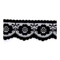 55mm flat nylon lace trimming black