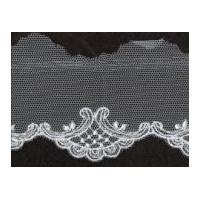 55mm Essential Trimmings Embroidered Tulle Lace Trimming White