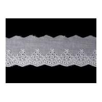 55mm essential trimmings broderie anglaise lace trimming white