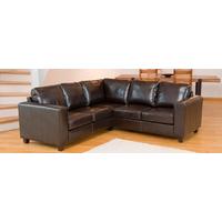 550108CL Brown Bonded Leather L Shape Corner Sofa