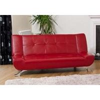 556003L Red Bonded Leather Sofa Bed