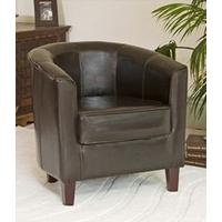 551011L Brown Bonded leather Tub Chair