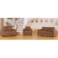 550108F Mocha Microfiber Faux Suede 3+2+1 Seater Sofa Suite