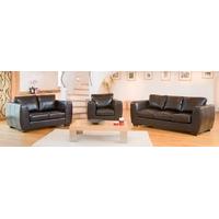 554009l brown bonded leather 321 sofa suite