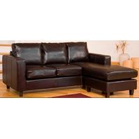 557107CL Brown Bonded Leather Reversible Corner Sofa