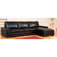 551007CL Black Bonded Leather Chaise Corner Sofa