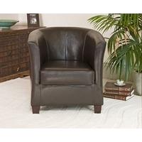 551006L Brown Bonded Leather Tub Chair