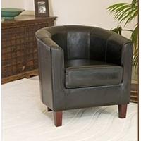 551011PU Black Faux Leather Tub Chair