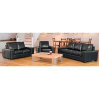 551007L Black Bonded Leather 3+2+1 Sofa Suite