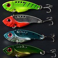 5.5cm 11g/pcs Fishing Lures Vibration Metal 3D Eyes Bionic Bait Lures 4 Colors 4 PC