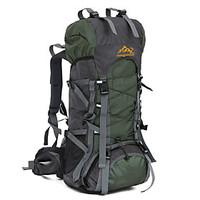 56-75 L Hiking Backpacking Pack Camping Hiking /Wearable Dark Green / Dark Blue Oxford ChengXinTu