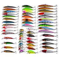 56 pcs Minnow Fishing Lures Hard Bait Minnow Lure Packs Multicolored g/Ounce mm inch, Plastic Bait Casting