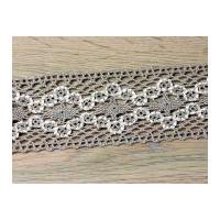 57mm wide vintage style crochet lace trimming beige cream